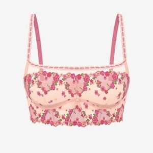 Victoria's Secret Pink & Peach Floral Longline Bralette